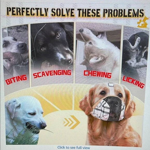 Plaid Dog Muzzle with Adjustable Straps - Picture 2 of 5